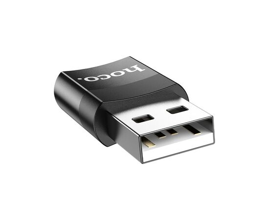 Переходник UA17 USB M to USB-C F USB2.0 Black HOCO (6931474762009), изображение 2 Переходник UA17 USB M to USB-C F USB2.0 Black HOCO (6931474762009), изображение 2