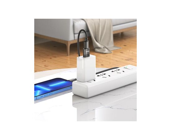 Переходник UA17 USB M to USB-C F USB2.0 Black HOCO (6931474762009), изображение 5 Переходник UA17 USB M to USB-C F USB2.0 Black HOCO (6931474762009), изображение 5