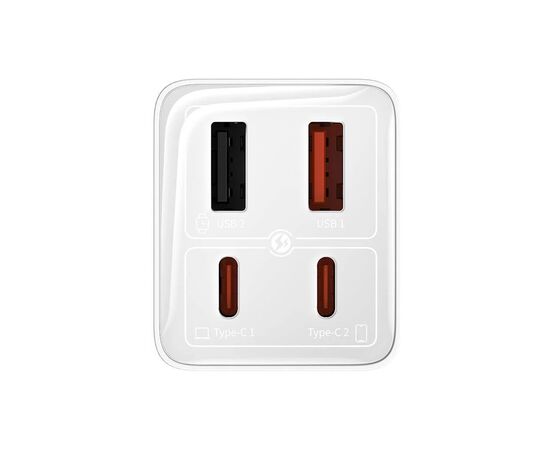 Зарядное устройство Baseus GaN6 Pro Fast Charger 2C+2U 65W + Cable 1.0m Type-C 100W white (P10162701213-00), изображение 7 Зарядное устройство Baseus GaN6 Pro Fast Charger 2C+2U 65W + Cable 1.0m Type-C 100W white (P10162701213-00), изображение 7