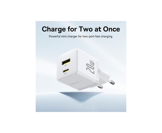 Зарядное устройство Baseus Palm Fast Charger C+U 20W moon white (P10111608213-00), изображение 6 Зарядное устройство Baseus Palm Fast Charger C+U 20W moon white (P10111608213-00), изображение 6