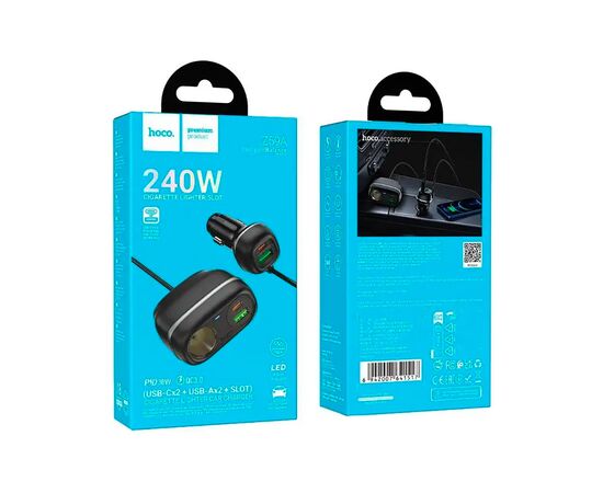Зарядное устройство HOCO HOCO Z59A Rank 96W 2xUSB + 2xUSB Black (6942007641517), изображение 6 Зарядное устройство HOCO HOCO Z59A Rank 96W 2xUSB + 2xUSB Black (6942007641517), изображение 6