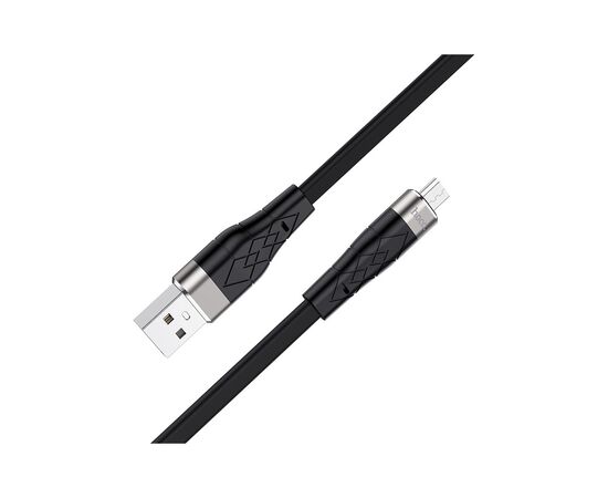 Дата кабель USB 2.0 AM to Micro 5P 1.0m 2.4A silicone X53 black HOCO (6931474738073), изображение 2 Дата кабель USB 2.0 AM to Micro 5P 1.0m 2.4A silicone X53 black HOCO (6931474738073), изображение 2