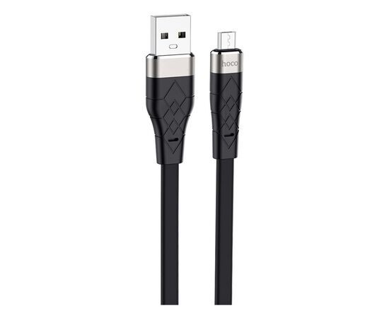 Дата кабель USB 2.0 AM to Micro 5P 1.0m 2.4A silicone X53 black HOCO (6931474738073)