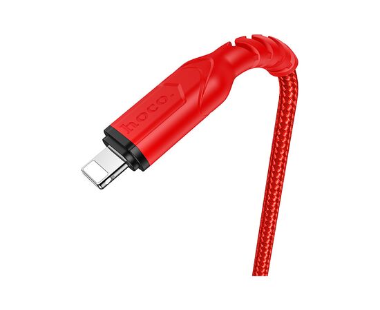 Дата кабель USB 2.0 AM to Lightning 1.0m 2.4A nylon X59 red HOCO (6931474744876), изображение 2 Дата кабель USB 2.0 AM to Lightning 1.0m 2.4A nylon X59 red HOCO (6931474744876), изображение 2