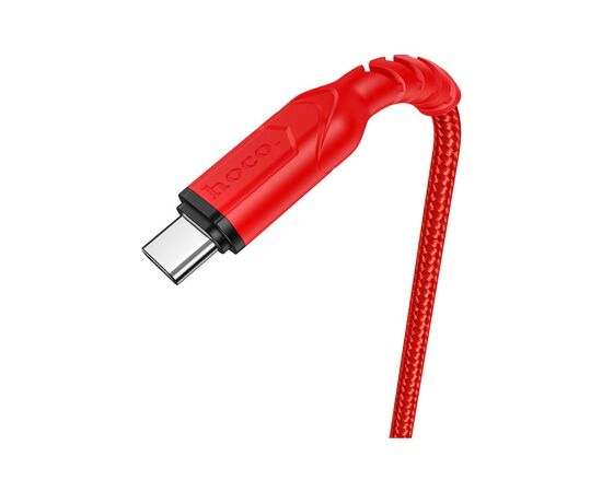 Дата кабель USB 2.0 AM to USB-C 1.0m 3A nylon X59 red HOCO (6931474744937), изображение 2 Дата кабель USB 2.0 AM to USB-C 1.0m 3A nylon X59 red HOCO (6931474744937), изображение 2