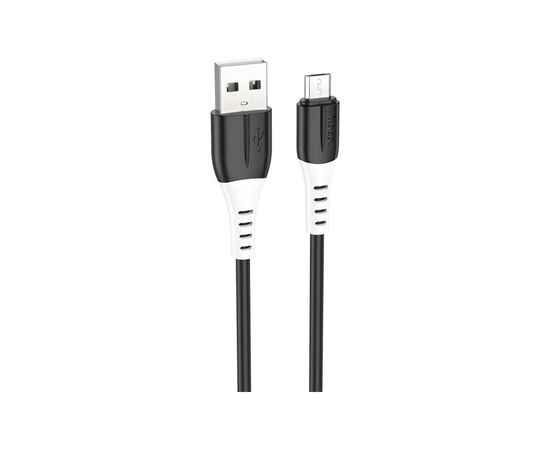 Дата кабель USB 2.0 AM to Micro 5P 1.0m 2.4A silicone X82 black HOCO (6931474768551)