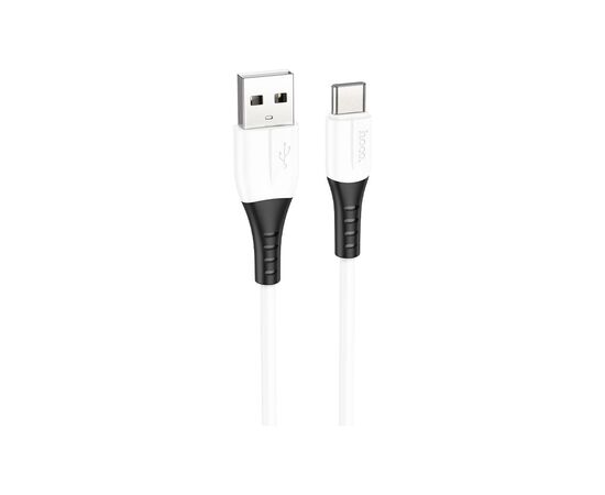 Дата кабель USB 2.0 AM to USB-C 1.0m 3A silicone X82 white HOCO (6931474768582), изображение 2 Дата кабель USB 2.0 AM to USB-C 1.0m 3A silicone X82 white HOCO (6931474768582), изображение 2