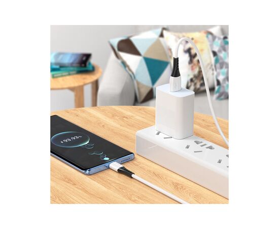 Дата кабель USB 2.0 AM to USB-C 1.0m 3A silicone X82 white HOCO (6931474768582), изображение 4 Дата кабель USB 2.0 AM to USB-C 1.0m 3A silicone X82 white HOCO (6931474768582), изображение 4