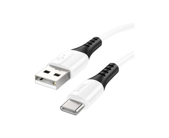 Дата кабель USB 2.0 AM to USB-C 1.0m 3A silicone X82 white HOCO (6931474768582)