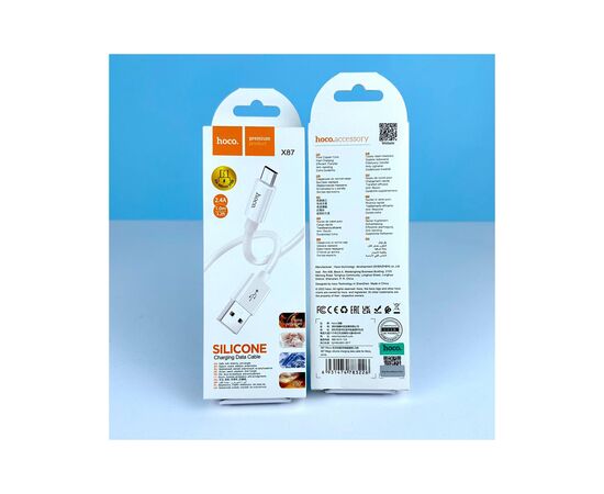 Дата кабель USB 2.0 AM to Micro 5P 1.0m Magic silicone X87 white HOCO (6931474783226), изображение 3 Дата кабель USB 2.0 AM to Micro 5P 1.0m Magic silicone X87 white HOCO (6931474783226), изображение 3