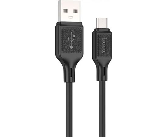 Дата кабель USB 2.0 AM to Micro 5P 1.0m Cool silicone X90 black HOCO (6931474788429)