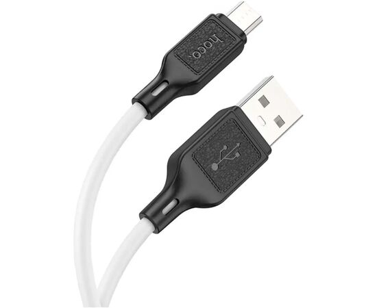 Дата кабель USB 2.0 AM to Micro 5P 1.0m Cool silicone X90 white HOCO (6931474788436), изображение 2 Дата кабель USB 2.0 AM to Micro 5P 1.0m Cool silicone X90 white HOCO (6931474788436), изображение 2