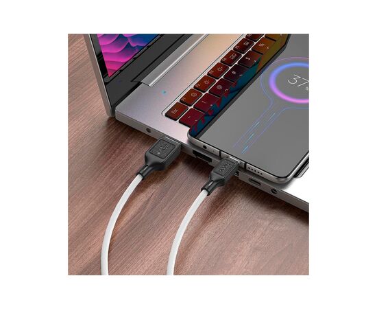 Дата кабель USB 2.0 AM to Micro 5P 1.0m Cool silicone X90 white HOCO (6931474788436), изображение 5 Дата кабель USB 2.0 AM to Micro 5P 1.0m Cool silicone X90 white HOCO (6931474788436), изображение 5