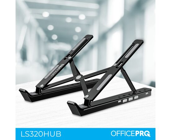 Подставка для ноутбука OfficePro LS320HUB Black (LS320HUB), изображение 6 Подставка для ноутбука OfficePro LS320HUB Black (LS320HUB), изображение 6