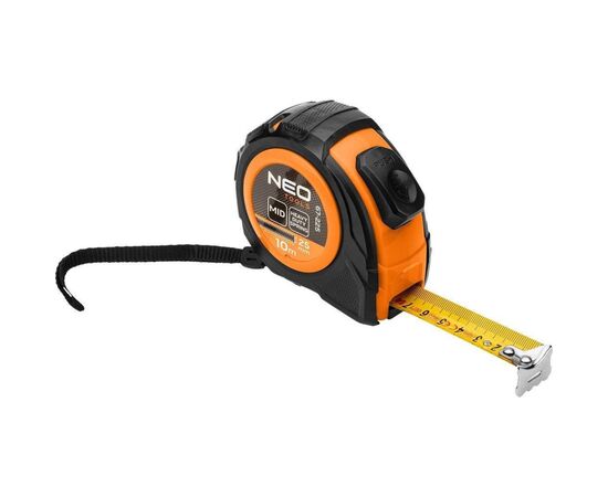 Рулетка Neo Tools 10мx25мм, з фіксатором змотування (67-225)