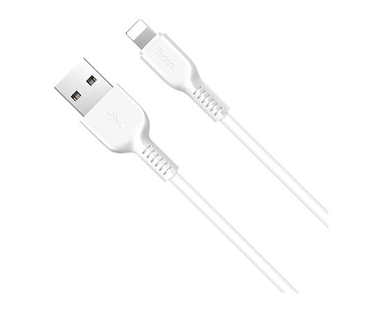 Дата кабель USB 2.0 AM to Lightning 1.0m 2.4A PVC X13 white HOCO (6957531061151), изображение 2