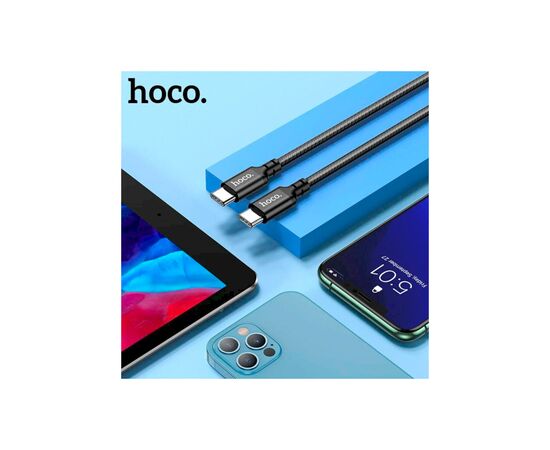 Дата кабель USB-C to USB-C 1.0m 60W nylon X14 black HOCO (6931474752215), изображение 10 Дата кабель USB-C to USB-C 1.0m 60W nylon X14 black HOCO (6931474752215), изображение 10