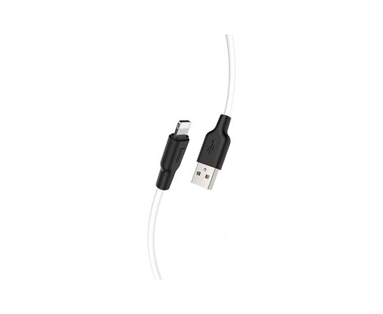 Дата кабель USB 2.0 AM to Lightning 1.0m 2.4A silicone X21 black+white HOCO (6931474711816), изображение 2 Дата кабель USB 2.0 AM to Lightning 1.0m 2.4A silicone X21 black+white HOCO (6931474711816), изображение 2