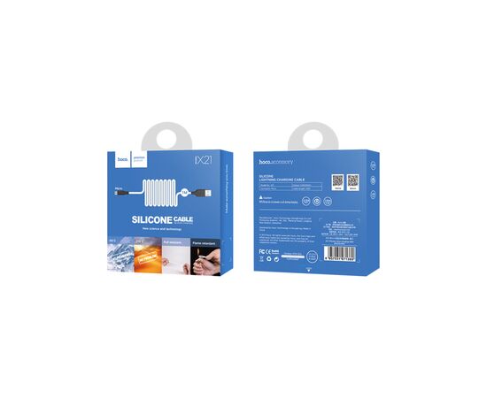 Дата кабель USB 2.0 AM to Micro 5P 1.0m 2A silicone X21 black+white HOCO (6957531071389), изображение 4 Дата кабель USB 2.0 AM to Micro 5P 1.0m 2A silicone X21 black+white HOCO (6957531071389), изображение 4