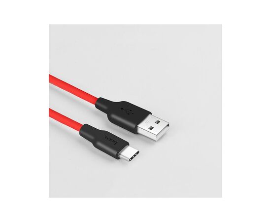 Дата кабель USB 2.0 AM to USB-C 1.0m 2A silicone X21 black+red HOCO (6957531071419), изображение 3 Дата кабель USB 2.0 AM to USB-C 1.0m 2A silicone X21 black+red HOCO (6957531071419), изображение 3