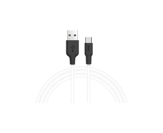 Дата кабель USB 2.0 AM to USB-C 1.0m 2A silicone X21 black+white HOCO (6957531071402), изображение 2 Дата кабель USB 2.0 AM to USB-C 1.0m 2A silicone X21 black+white HOCO (6957531071402), изображение 2