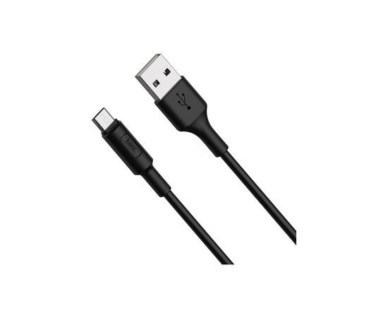 Дата кабель USB 2.0 AM to Micro 5P 1.0m 2A PVC X25 black HOCO (6957531080121), изображение 2 Дата кабель USB 2.0 AM to Micro 5P 1.0m 2A PVC X25 black HOCO (6957531080121), изображение 2