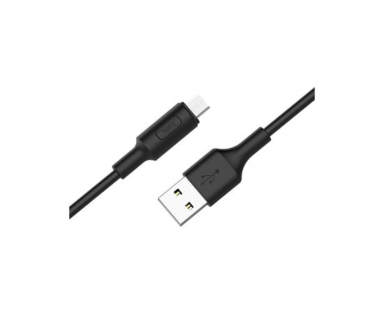 Дата кабель USB 2.0 AM to Micro 5P 1.0m 2A PVC X25 black HOCO (6957531080121), изображение 3 Дата кабель USB 2.0 AM to Micro 5P 1.0m 2A PVC X25 black HOCO (6957531080121), изображение 3