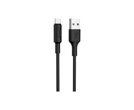 Дата кабель USB 2.0 AM to Micro 5P 1.0m 2A PVC X25 black HOCO (6957531080121)