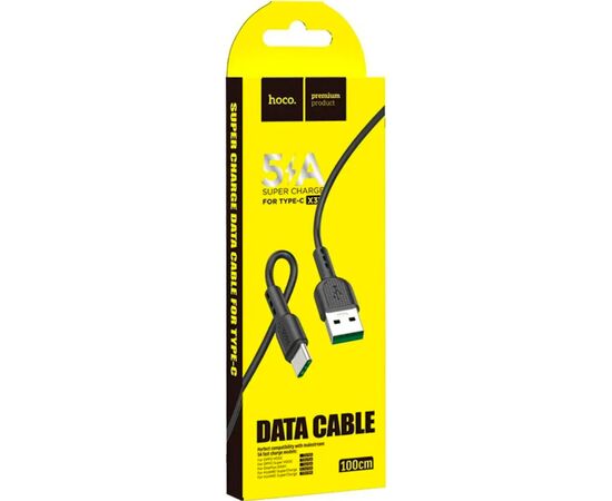 Дата кабель USB-C to USB-C 1.0m 5A Surge charging X33 black HOCO (6931474706119), изображение 5 Дата кабель USB-C to USB-C 1.0m 5A Surge charging X33 black HOCO (6931474706119), изображение 5