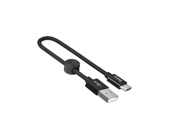 Дата кабель USB 2.0 AM to USB-C 0.25m 3A nylon X35 black HOCO (6931474707451), изображение 2 Дата кабель USB 2.0 AM to USB-C 0.25m 3A nylon X35 black HOCO (6931474707451), изображение 2