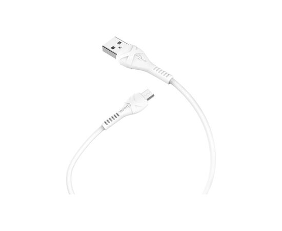Дата кабель USB 2.0 AM to Micro 5P 1.0m 2.4A PVC X37 white HOCO (6931474710505), изображение 2 Дата кабель USB 2.0 AM to Micro 5P 1.0m 2.4A PVC X37 white HOCO (6931474710505), изображение 2