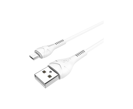 Дата кабель USB 2.0 AM to Micro 5P 1.0m 2.4A PVC X37 white HOCO (6931474710505), изображение 4 Дата кабель USB 2.0 AM to Micro 5P 1.0m 2.4A PVC X37 white HOCO (6931474710505), изображение 4