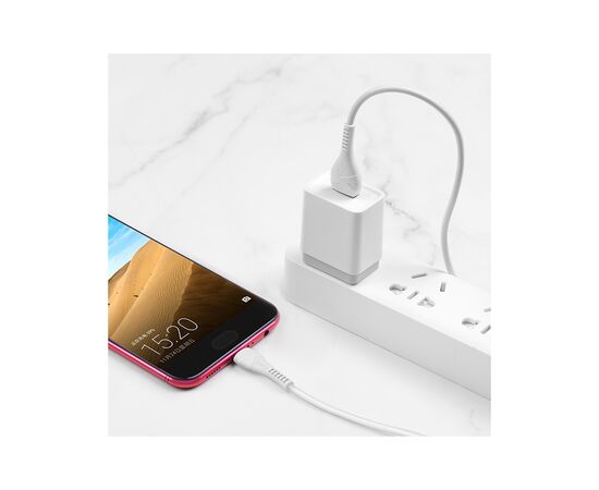 Дата кабель USB 2.0 AM to Micro 5P 1.0m 2.4A PVC X37 white HOCO (6931474710505), изображение 6 Дата кабель USB 2.0 AM to Micro 5P 1.0m 2.4A PVC X37 white HOCO (6931474710505), изображение 6
