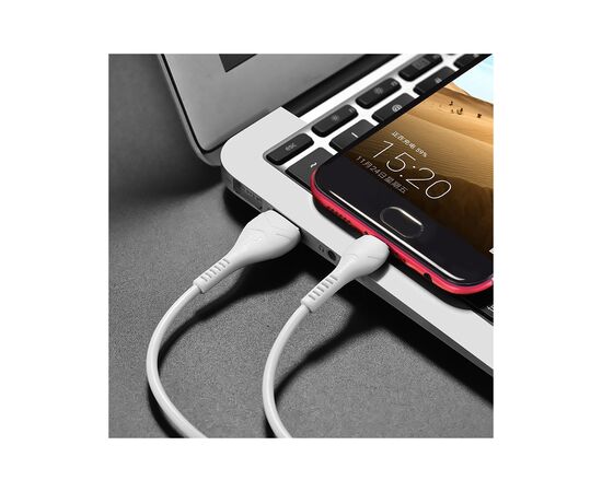 Дата кабель USB 2.0 AM to Micro 5P 1.0m 2.4A PVC X37 white HOCO (6931474710505), изображение 7 Дата кабель USB 2.0 AM to Micro 5P 1.0m 2.4A PVC X37 white HOCO (6931474710505), изображение 7