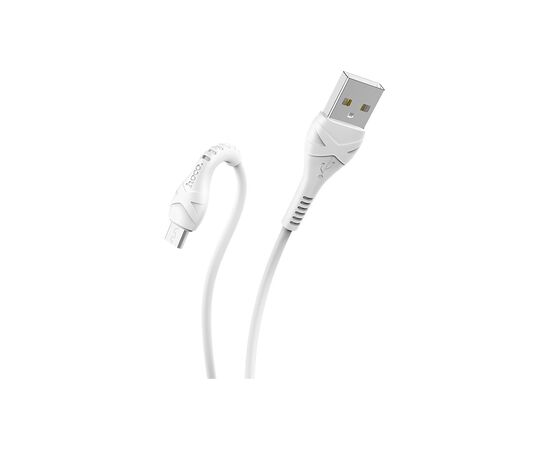 Дата кабель USB 2.0 AM to Micro 5P 1.0m 2.4A PVC X37 white HOCO (6931474710505)
