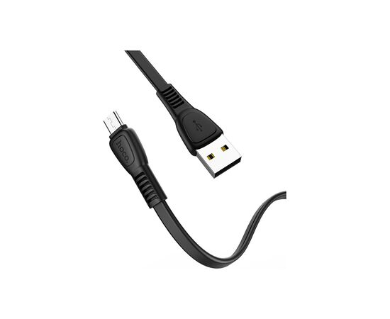 Дата кабель USB 2.0 AM to Micro 5P 1.0m 2.4A TPE X40 black HOCO (6931474711670), изображение 2 Дата кабель USB 2.0 AM to Micro 5P 1.0m 2.4A TPE X40 black HOCO (6931474711670), изображение 2