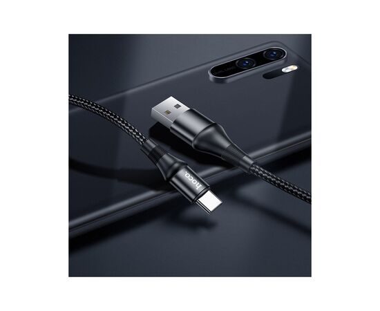 Дата кабель USB 2.0 AM to USB-C 1.0m 3A nylon X50 black HOCO (6931474734235), изображение 6 Дата кабель USB 2.0 AM to USB-C 1.0m 3A nylon X50 black HOCO (6931474734235), изображение 6