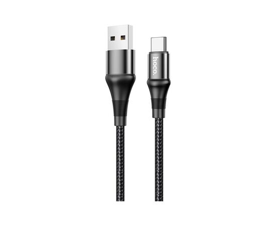 Дата кабель USB 2.0 AM to USB-C 1.0m 3A nylon X50 black HOCO (6931474734235)