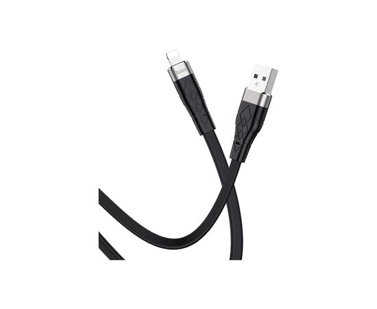 Дата кабель USB 2.0 AM to Lightning 1.0m 2.4A silicone X53 black HOCO (6931474738059), изображение 2 Дата кабель USB 2.0 AM to Lightning 1.0m 2.4A silicone X53 black HOCO (6931474738059), изображение 2