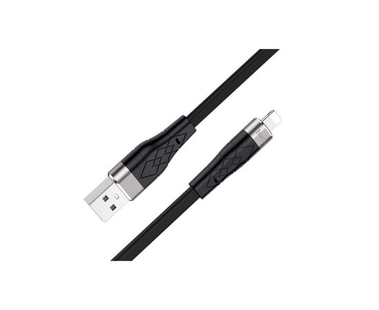 Дата кабель USB 2.0 AM to Lightning 1.0m 2.4A silicone X53 black HOCO (6931474738059), изображение 3 Дата кабель USB 2.0 AM to Lightning 1.0m 2.4A silicone X53 black HOCO (6931474738059), изображение 3
