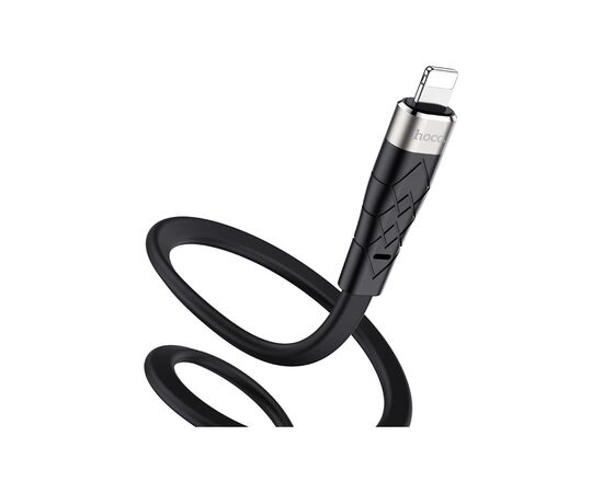 Дата кабель USB 2.0 AM to Lightning 1.0m 2.4A silicone X53 black HOCO (6931474738059), изображение 4 Дата кабель USB 2.0 AM to Lightning 1.0m 2.4A silicone X53 black HOCO (6931474738059), изображение 4