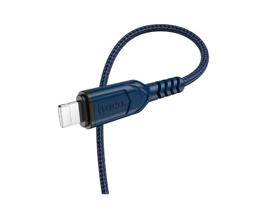 Дата кабель USB 2.0 AM to Lightning 1.0m 2.4A nylon X59 blue HOCO (6931474744883), изображение 2 Дата кабель USB 2.0 AM to Lightning 1.0m 2.4A nylon X59 blue HOCO (6931474744883), изображение 2