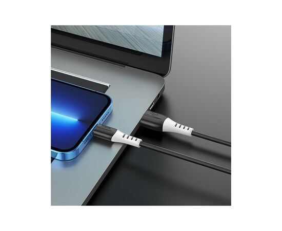 Дата кабель USB 2.0 AM to Lightning 1.0m 2.4A silicone X82 black HOCO (6931474768537), изображение 6 Дата кабель USB 2.0 AM to Lightning 1.0m 2.4A silicone X82 black HOCO (6931474768537), изображение 6