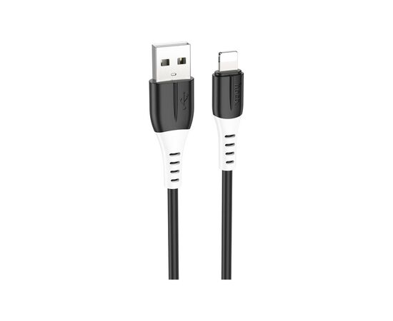 Дата кабель USB 2.0 AM to Lightning 1.0m 2.4A silicone X82 black HOCO (6931474768537)