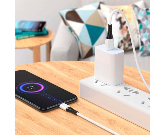 Дата кабель USB 2.0 AM to Micro 5P 1.0m 2.4A silicone X82 white HOCO (6931474768568), изображение 4 Дата кабель USB 2.0 AM to Micro 5P 1.0m 2.4A silicone X82 white HOCO (6931474768568), изображение 4