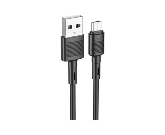 Дата кабель USB 2.0 AM to Micro 5P 1.0m 2.4A PVC X83 black HOCO (6931474770882), изображение 2 Дата кабель USB 2.0 AM to Micro 5P 1.0m 2.4A PVC X83 black HOCO (6931474770882), изображение 2