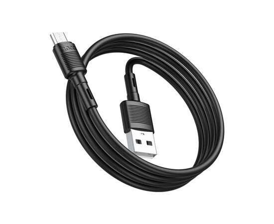 Дата кабель USB 2.0 AM to Micro 5P 1.0m 2.4A PVC X83 black HOCO (6931474770882), изображение 3 Дата кабель USB 2.0 AM to Micro 5P 1.0m 2.4A PVC X83 black HOCO (6931474770882), изображение 3