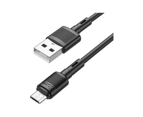 Дата кабель USB 2.0 AM to Micro 5P 1.0m 2.4A PVC X83 black HOCO (6931474770882)