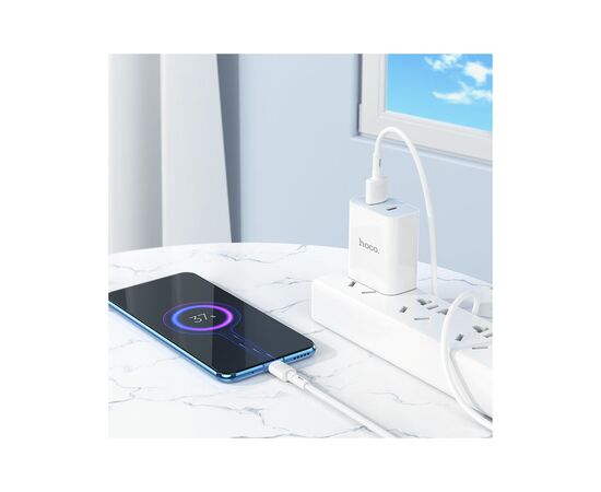 Дата кабель USB 2.0 AM to Micro 5P 1.0m 2.4A PVC X83 white HOCO (6931474770899), изображение 4 Дата кабель USB 2.0 AM to Micro 5P 1.0m 2.4A PVC X83 white HOCO (6931474770899), изображение 4