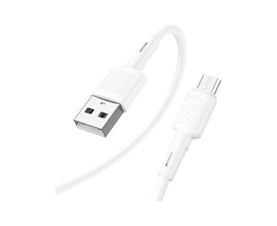 Дата кабель USB 2.0 AM to Micro 5P 1.0m 2.4A PVC X83 white HOCO (6931474770899)